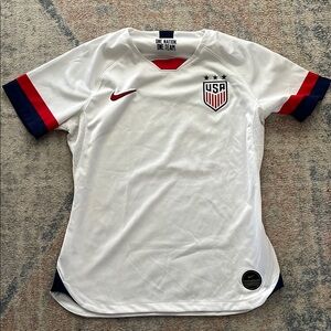Nike White and Red Soccer Jersey Authentic Match